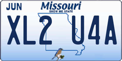 MO license plate XL2U4A