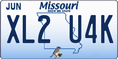 MO license plate XL2U4K
