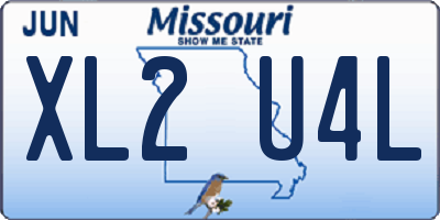 MO license plate XL2U4L