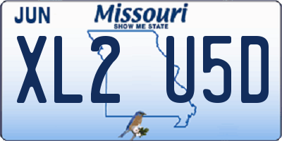 MO license plate XL2U5D