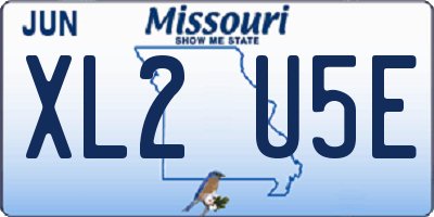 MO license plate XL2U5E