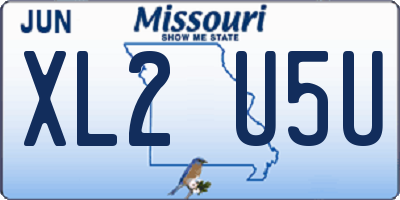 MO license plate XL2U5U