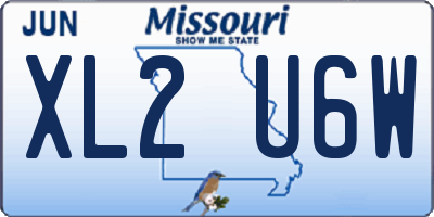 MO license plate XL2U6W