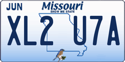 MO license plate XL2U7A