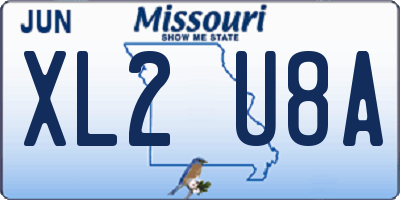 MO license plate XL2U8A