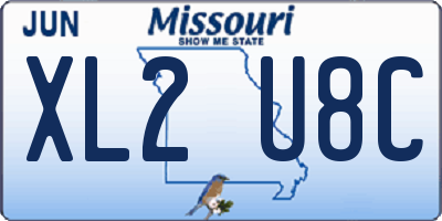 MO license plate XL2U8C