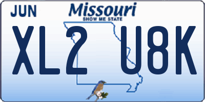 MO license plate XL2U8K