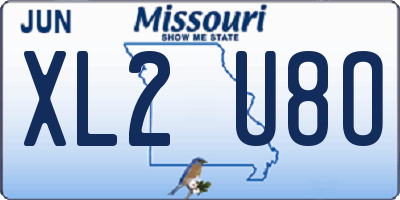 MO license plate XL2U8O