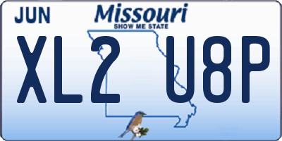 MO license plate XL2U8P
