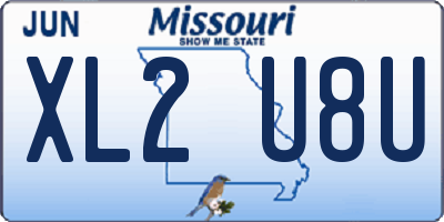 MO license plate XL2U8U