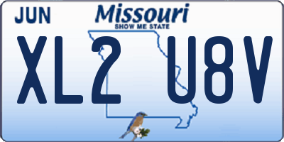 MO license plate XL2U8V