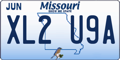 MO license plate XL2U9A