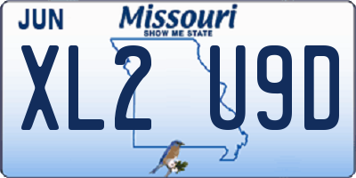 MO license plate XL2U9D