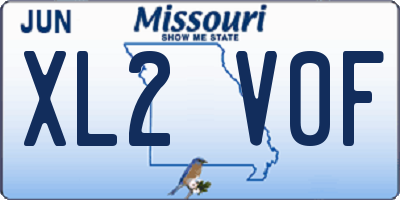 MO license plate XL2V0F