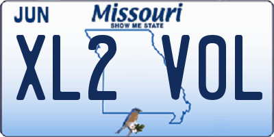 MO license plate XL2V0L