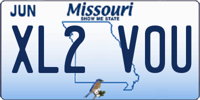MO license plate XL2V0U