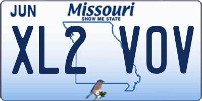 MO license plate XL2V0V