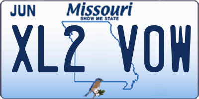 MO license plate XL2V0W