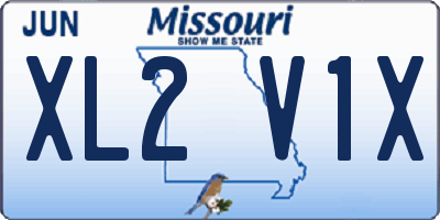 MO license plate XL2V1X