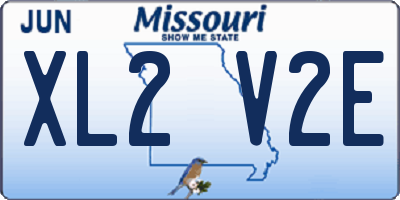 MO license plate XL2V2E