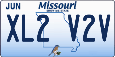 MO license plate XL2V2V