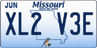 MO license plate XL2V3E
