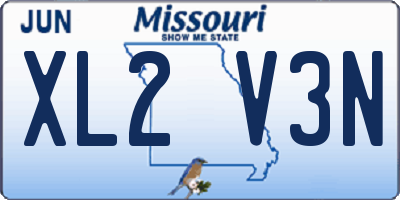MO license plate XL2V3N