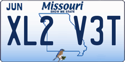 MO license plate XL2V3T