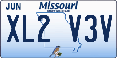 MO license plate XL2V3V
