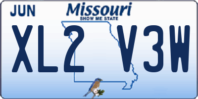 MO license plate XL2V3W