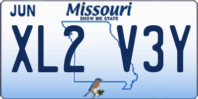 MO license plate XL2V3Y