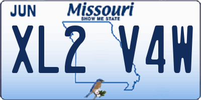 MO license plate XL2V4W