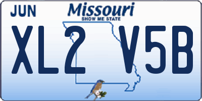 MO license plate XL2V5B
