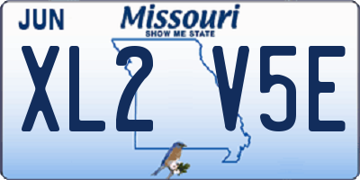 MO license plate XL2V5E
