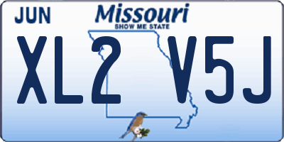 MO license plate XL2V5J