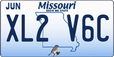 MO license plate XL2V6C