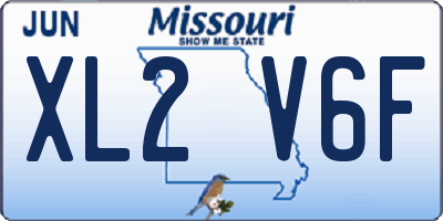 MO license plate XL2V6F