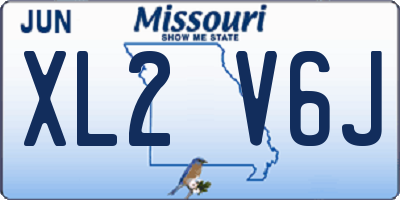 MO license plate XL2V6J