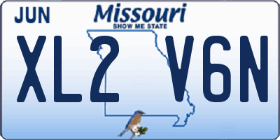 MO license plate XL2V6N