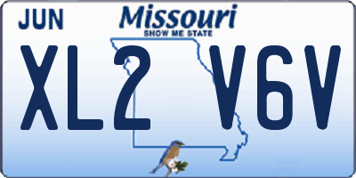 MO license plate XL2V6V
