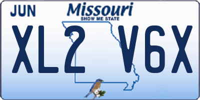 MO license plate XL2V6X