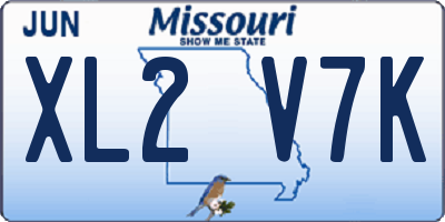 MO license plate XL2V7K