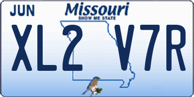 MO license plate XL2V7R