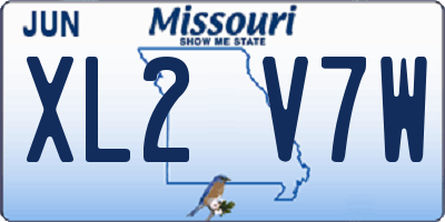 MO license plate XL2V7W