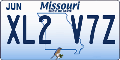 MO license plate XL2V7Z