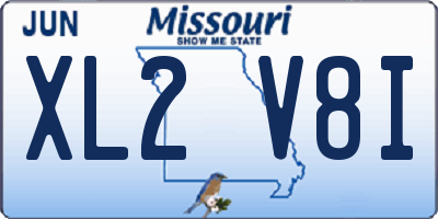 MO license plate XL2V8I