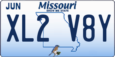MO license plate XL2V8Y