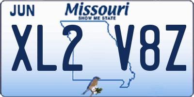 MO license plate XL2V8Z