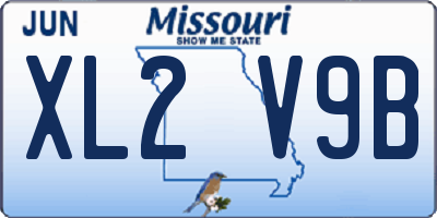 MO license plate XL2V9B