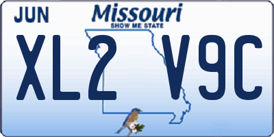 MO license plate XL2V9C
